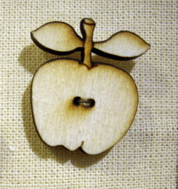 Boton madera forma manzana