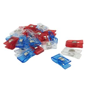 Bohin Wonder clips Grandes (pinzas para tela) tres colores (25 unidades)