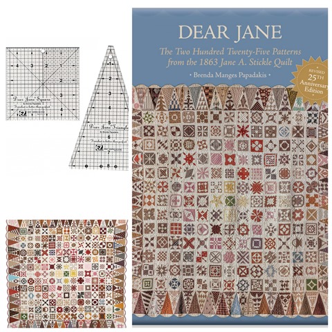 Martingale Dear Jane Libro (Brenda Papadakis) + set reglas cuadrada y triangulo