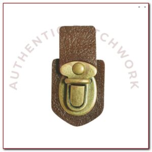 Cierre de hebilla con piel vegana corto marron 4 x 5 x 7,3 cm (1 unidad)