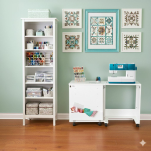 Mueble blanco de costura JUDY (AUTOMONTABLE)